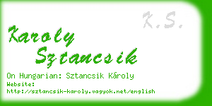 karoly sztancsik business card